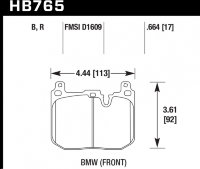 Колодки тормозные HB765N.664 HAWK HP Plus; передние BMW M4 F82; M3 F80; M-Performance