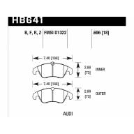 Колодки тормозные HB641F.696 HAWK HPS Audi A5, A4 (1LA), Q5 - Колодки тормозные HB641F.696 HAWK HPS Audi A5, A4 (1LA), Q5