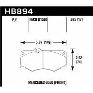 Колодки тормозные HB894P.675 HAWK Super Duty Mercedes-Benz G550  передние - Колодки тормозные HB894P.675 HAWK Super Duty Mercedes-Benz G550  передние