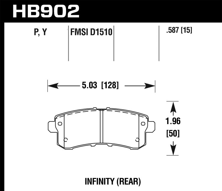 Колодки тормозные HB902P.587 HAWK Super Duty Nissan Armada; INFINITI QX80;  задние