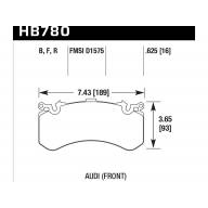 Колодки тормозные HB780N.625 HAWK HP Plus; перед AUDI A6, S6, A7 4G; A8 S8 4H; PR 1LU, 1LX, 1LN  - Колодки тормозные HB780N.625 HAWK HP Plus; перед AUDI A6, S6, A7 4G; A8 S8 4H; PR 1LU, 1LX, 1LN 