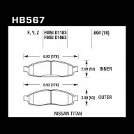 Колодки тормозные HB567F.694 HAWK HPS  передние INFINITI QX56 / Nissan Armada, Pathfinder до 2006 г. - Колодки тормозные HB567F.694 HAWK HPS  передние INFINITI QX56 / Nissan Armada, Pathfinder до 2006 г.