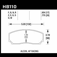 Колодки тормозные HB110D.775 HAWK ER-1 AP Racing, Alcon, Proma 4 порш; HPB тип 2, Rotora, 20mm - Колодки тормозные HB110D.775 HAWK ER-1 AP Racing, Alcon, Proma 4 порш; HPB тип 2, Rotora, 20mm