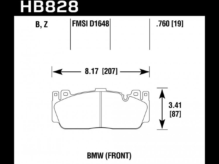 Колодки тормозные HB828B.760 HAWK HPS 5.0 BMW M5 F10; M6 F13; M2 F87 M Sport передние
