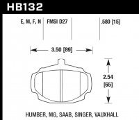 Колодки тормозные HB132D.580 HAWK ER-1