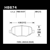 Колодки тормозные HB674Y.664 HAWK LTS, задние, Ford Explorer 2010-&gt; - Колодки тормозные HB674Y.664 HAWK LTS, задние, Ford Explorer 2010->