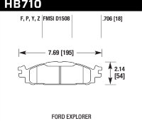 Колодки тормозные HB710Y.706 HAWK LTS  перед Ford Explorer 2011-2019