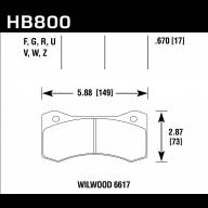 Колодки тормозные HB800V.670 HAWK DTC-50 Willwod 6617 - Колодки тормозные HB800V.670 HAWK DTC-50 Willwod 6617