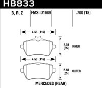 Колодки тормозные HB833Z.700 HAWK PC задние Mercedes-Benz S-class W222; S-class coupe C217