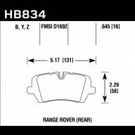 Колодки тормозные HB834Y.645 HAWK LTS Land Rover Range Rover Supercharged задние - Колодки тормозные HB834Y.645 HAWK LTS Land Rover Range Rover Supercharged задние