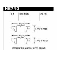 Колодки тормозные HB740B.712 HAWK HPS 5.0; передн. MB GL W166 AMG Sports Package - Колодки тормозные HB740B.712 HAWK HPS 5.0; передн. MB GL W166 AMG Sports Package