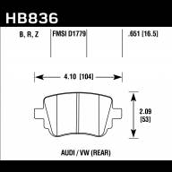 Колодки тормозные HB836Z.651 HAWK PC VAG GOLF7; PASSAT; OCTAVIA; AUDI Q3 2014-&gt;  задние - Колодки тормозные HB836Z.651 HAWK PC VAG GOLF7; PASSAT; OCTAVIA; AUDI Q3 2014->  задние