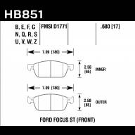 Колодки тормозные HB851E.680 HAWK Blue 9012 D1771 Ford Focus ST (Front) - Колодки тормозные HB851E.680 HAWK Blue 9012 D1771 Ford Focus ST (Front)