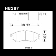 Колодки тормозные HB387Z.547 HAWK PC передние INFINITI FX / G /  M  (USA) - Колодки тормозные HB387Z.547 HAWK PC передние INFINITI FX / G /  M  (USA)