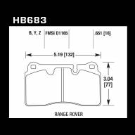 Колодки тормозные HB683Y.651 HAWK LTS Range Rover Sport/Supercharged Brembo 2005-2013 - Колодки тормозные HB683Y.651 HAWK LTS Range Rover Sport/Supercharged Brembo 2005-2013