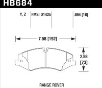 Колодки тормозные HB684Y.694 HAWK LTS Range Rover Sport V8 5.0, 3.0TD