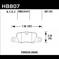 Колодки тормозные HB807B.587 HAWK HPS 5.0 задние 911 (991) Carrera 2011-&gt; ; Panamera 2009-&gt; - Колодки тормозные HB807B.587 HAWK HPS 5.0 задние 911 (991) Carrera 2011-> ; Panamera 2009->