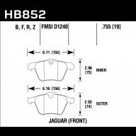 Колодки тормозные HB852B.755 HAWK HPS 5.0 передние JAGUAR XJ (350, 358, 351); XF (250); XK; S-Type - Колодки тормозные HB852B.755 HAWK HPS 5.0 передние JAGUAR XJ (350, 358, 351); XF (250); XK; S-Type