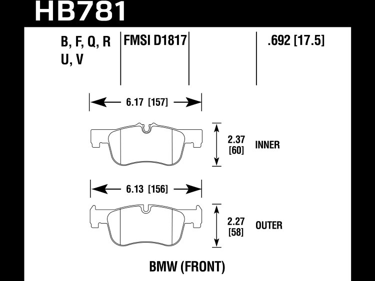 Колодки тормозные HB781N.692
