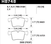 Колодки тормозные HB748N.723 HAWK HP PLUS перед BMW 1 F20; 3 F30; 4 F32; X3 F25; X4 F26