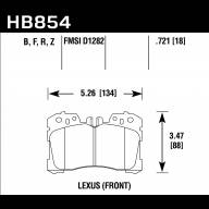Колодки тормозные HB854F.721 HAWK HPS  Lexus LS (F4), LS350, LS500 2017-&gt;  передние - Колодки тормозные HB854F.721 HAWK HPS  Lexus LS (F4), LS350, LS500 2017->  передние