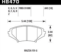 Колодки тормозные HB470E.643 HAWK Blue 9012 Mazda RX-8 передние 16 mm
