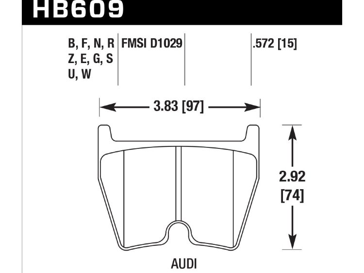 Колодки тормозные HB609S.572 HAWK HT-10  Brembo 8 поршней; JBT FB8P; (комплект 8 шт)