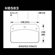 Колодки тормозные HB583J.480 HAWK DR-97 Aerospace Dynalite .218 in. Hole 12 mm - Колодки тормозные HB583J.480 HAWK DR-97 Aerospace Dynalite .218 in. Hole 12 mm