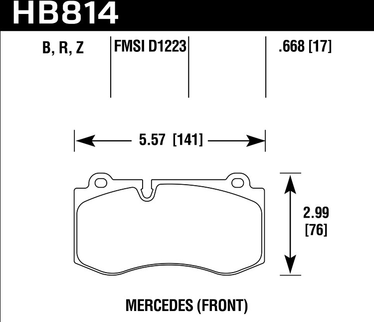Колодки тормозные HB814B.668 HAWK HPS 5.0 Mercedes-Benz CLS C219; E W211; SL R230; W212 E400