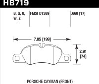 Колодки тормозные HB719B.668 HAWK HPS 5.0 перед Porsche 911 (991), Cayman