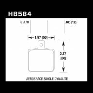 Колодки тормозные HB584W.485 HAWK DTC-30 Aerospace Single Dynalite .218 in. Hole 12 mm - Колодки тормозные HB584W.485 HAWK DTC-30 Aerospace Single Dynalite .218 in. Hole 12 mm