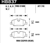 Колодки тормозные HB837E.621 Blue 9012 ЗАДНИЕ MINI F55; F56; JCW F56 2013->