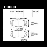 Колодки тормозные HB638N.702 HAWK HP Plus; 18mm - Колодки тормозные HB638N.702 HAWK HP Plus; 18mm