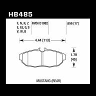 Колодки тормозные HB485F.656 HAWK HPS задние Mustang 2008-&gt; - Колодки тормозные HB485F.656 HAWK HPS задние Mustang 2008->