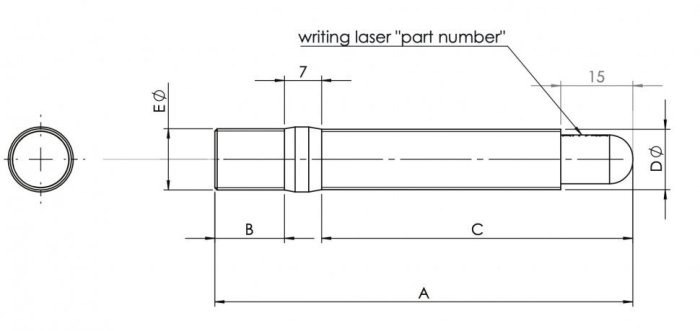 Шпилька колёсная, резьбы: ступица M14 x 1.5 mm, гайка M14 x 1.5 mm; A.I. TECH AIT-74F VAG; Porsche