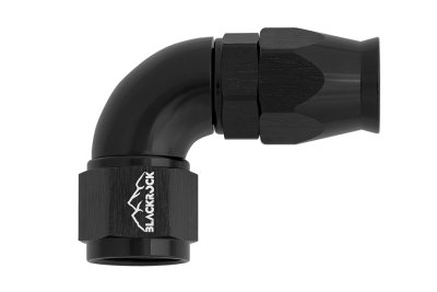 - 10 AN (10AN AN10) фитинг 90° Full Flow BLACKROCK LAB T10-090-3BK под тефлоновый шланг (600 серия)