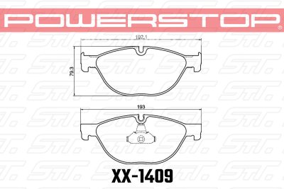 Колодки тормозные 26-1409 PowerStop Z26 передние BMW 5 F10; 6 F12; 7 F01 (под диск 348х30mm)