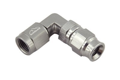 Фитинг мама AN-03 3/8X24 под прямой конус, 90° вращающийся D-03 алюминий T03-090-6Ti, BLACKROCK LAB