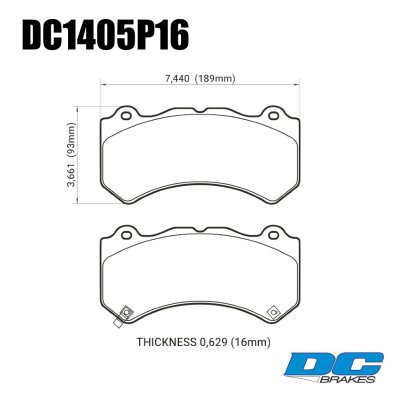 Колодки тормозные DC1405P15 DC Brakes Street STR.S+, перед Jeep SRT8 2012-2014, AUDI 4F RS6 (BREMBO)