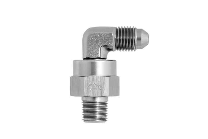Адаптер П AN03 - П 1/8 NPT, 90°, Wilwood, алюминий, BLACKROCK LAB, AM822-0318NPTSW