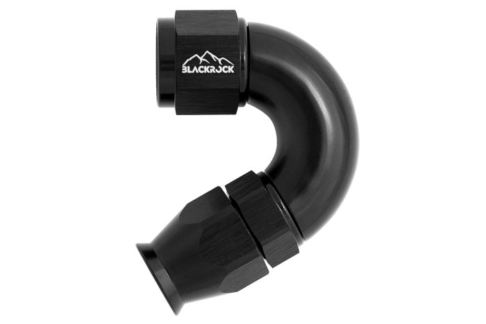 - 10 AN (10AN AN10) фитинг 150° Full Flow BLACKROCK LAB T10-150-3BK под тефлоновый шланг (600 серия)