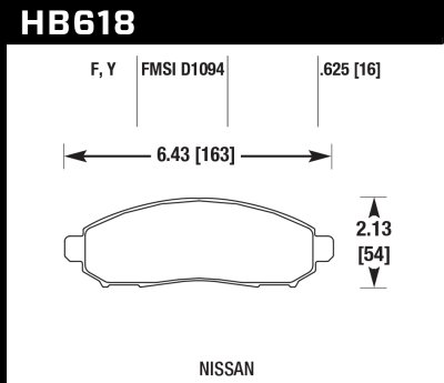 Колодки тормозные HB618Y.625 HAWK LTS передние NISSAN Pathfinder 2005-&gt;