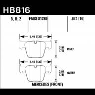 Колодки тормозные HB816Z.624 HAWK PC Mercedes-Benz CL63 AMG  передние - Колодки тормозные HB816Z.624 HAWK PC Mercedes-Benz CL63 AMG  передние