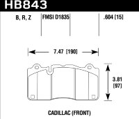 Колодки тормозные HB843B.604 Cadillac CTS V 2016->
