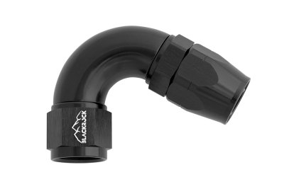 - 6 AN (6AN AN6) фитинг 120°, Full Flow серия BLACKROCK LAB ЧЁРНЫЙ A06-120-3BK