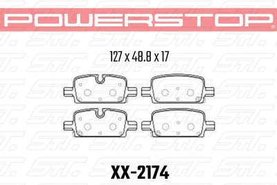 Колодки тормозные 36-2174 PowerStop Z36 задние Cadillac Escalade, Chevrolet Tahoe, 2021-&gt;