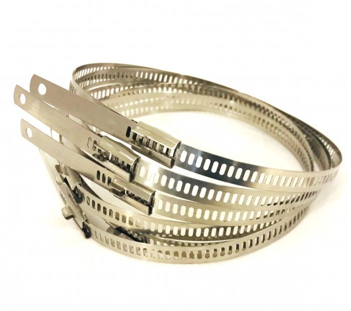 Хомуты 6 шт. усиленные для трубы до 155 мм (6,2") 8 мм*50 см, нерж. сталь, Thermal Division TDCL266