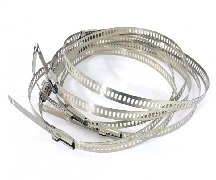 Хомуты 6 шт. усиленные для трубы до 155 мм (6,2") 8 мм*50 см, нерж. сталь, Thermal Division TDCL266