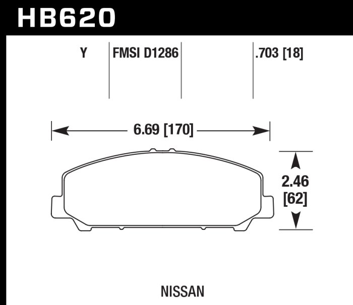 Колодки тормозные HB620Y.703 HAWK LTS передние INFINITI QX56 2007-13 ; QX80; NISSAN ARMADA; TITAN