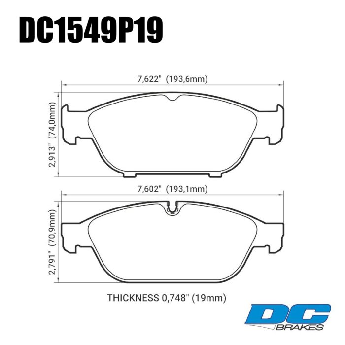 Колодки тормозные DC1549P19 DC Brakes Street STR.S+ перед AUDI A6 4G2, C7, 4GC; A7 4GA, 4GF